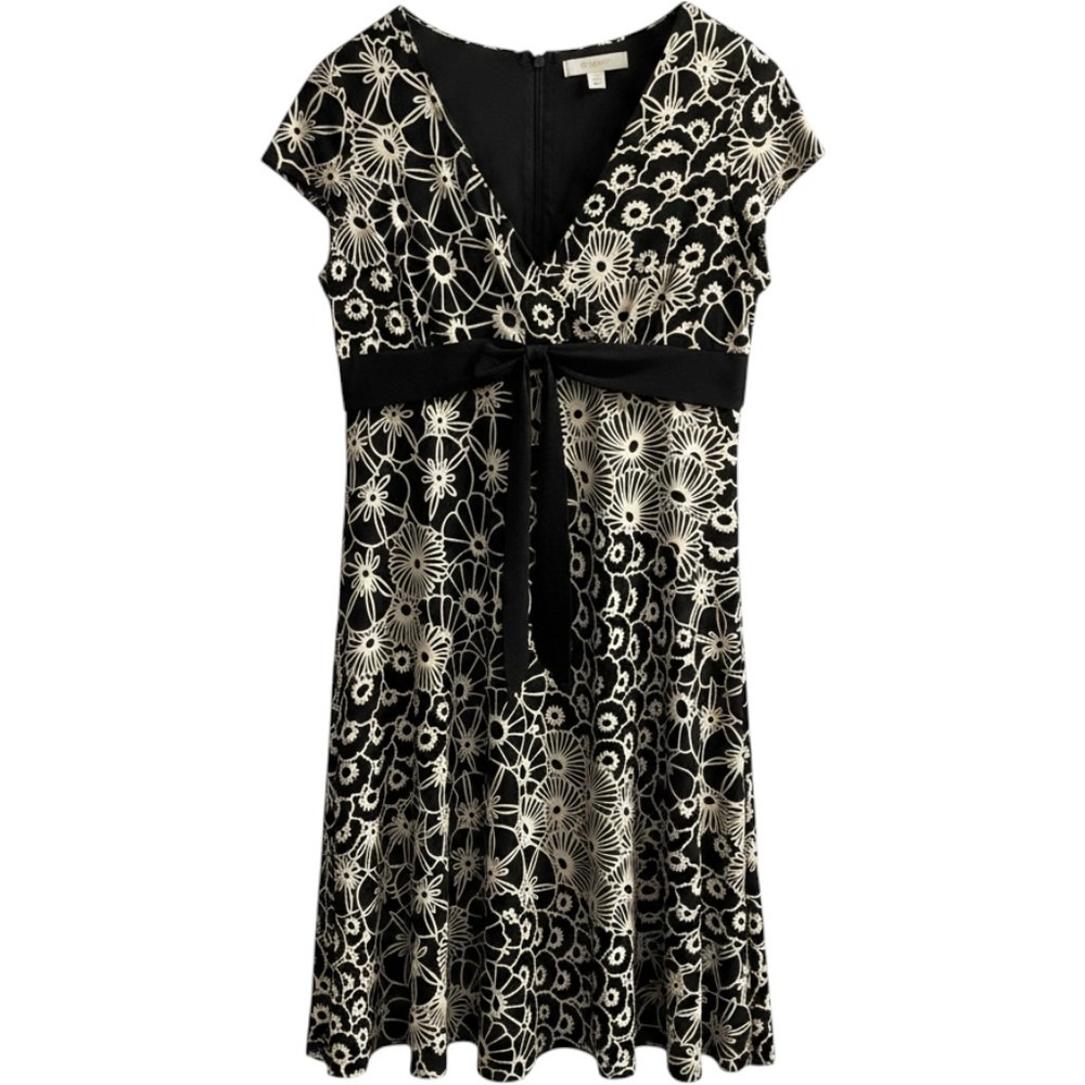 Vintage Dress Barn Dress Womens 16 Black Floral Babydoll‎ Stretch Midi Y2K Fairy